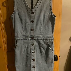 Amazon Light Blue Denim Sleeveless Dress